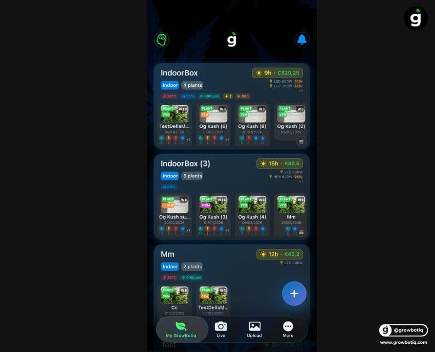 GrowBotiq Lab app — AI trichome analysis on iPhone