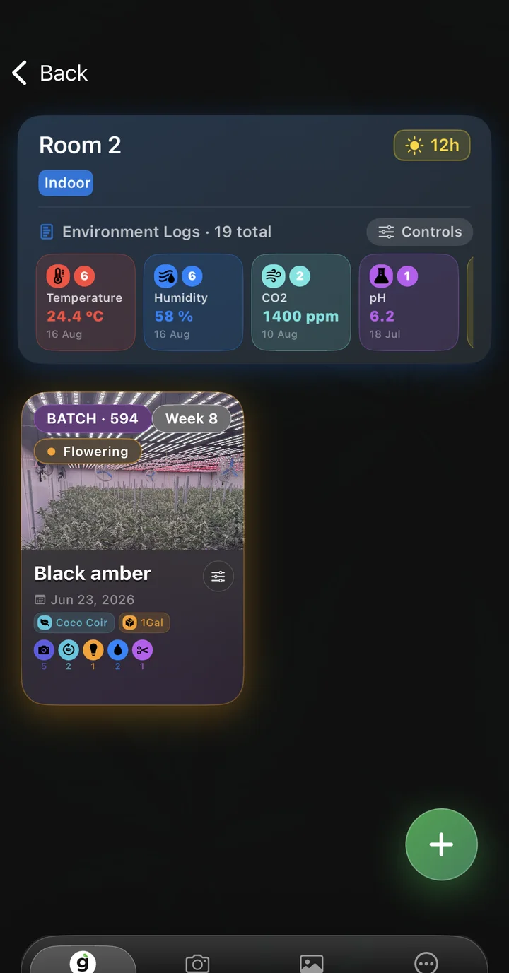 Room with climate logs and batches